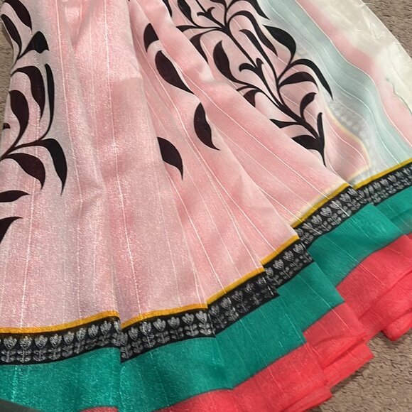 Bhagalpuri  Festival Designer Half N Half printed silk Saree - Picture 15 of 16